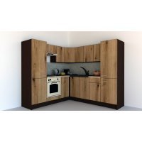 Bucatarie de Colt GENA NEW 11 ST. 210-230, Cu Corp de Cuptor, Wenge / Decor K365